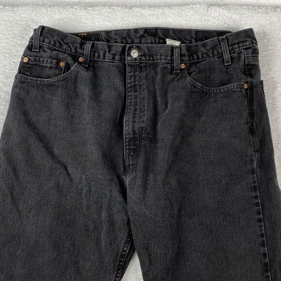Levis 505 Jeans Mens 42x30 (40x30) Black Regular Fit Straight Leg Denim Workwear - Picture 2 of 11